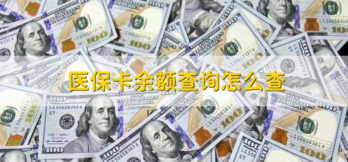 医保卡余额查询怎么查
