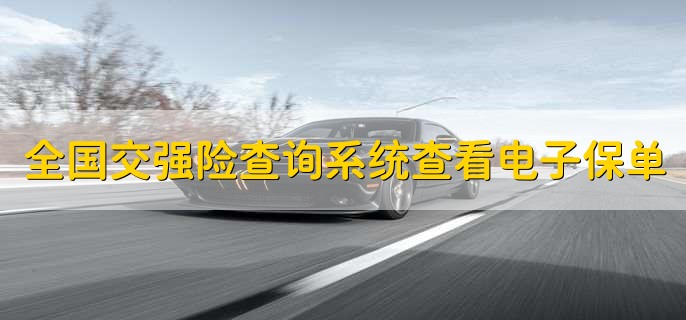全国交强险查询系统查看电子保单,怎么查询交强险