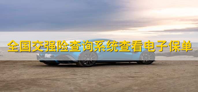 全国交强险查询系统查看电子保单