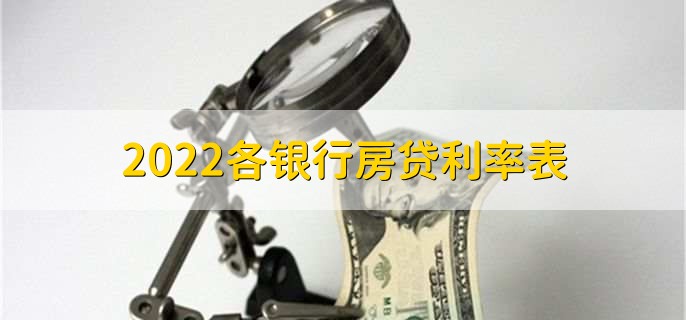 2022各银行房贷利率表,银行房贷利率一览