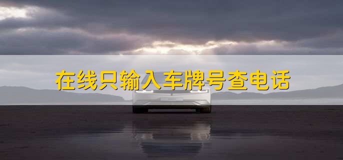 在线只输入车牌号查电话,简单四步轻松查询