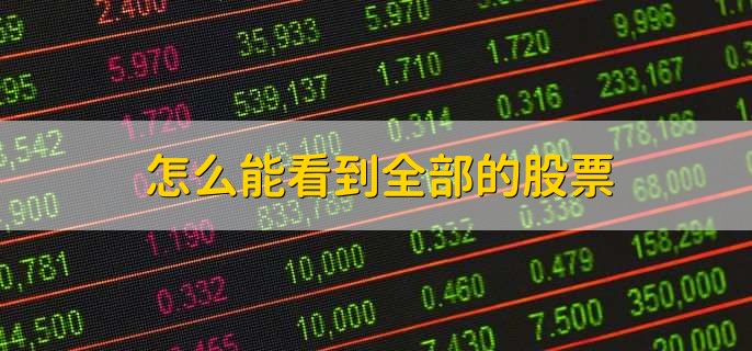 怎么能看到全部的股票,下载股票软件看