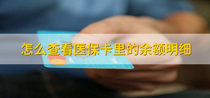 怎么查看医保卡里的余额明细,有以下五种方法