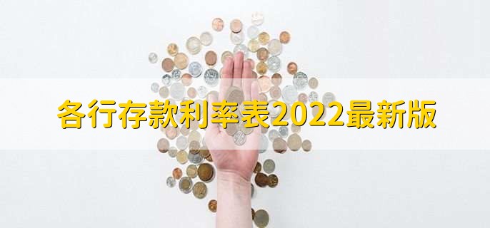 各行存款利率表2022最新版