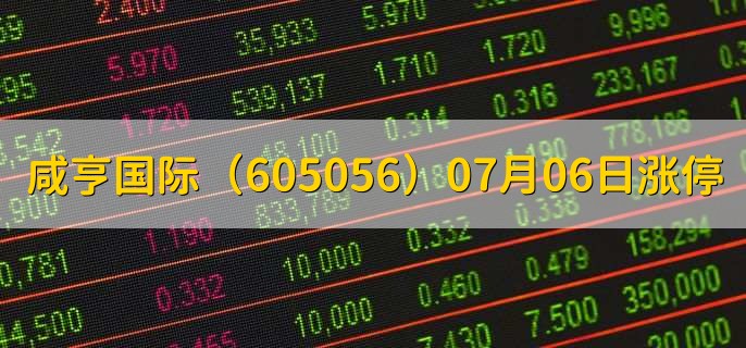 咸亨国际(605056)07月06日涨停原因,最新消息分析,5天3板