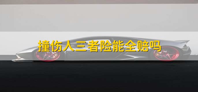 撞伤人三者险能全赔吗