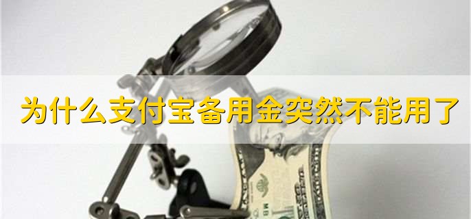 为什么支付宝备用金突然不能用了