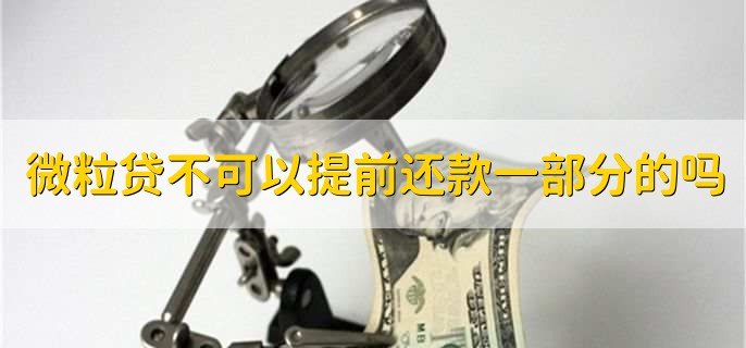 微粒贷不可以提前还款一部分的吗
