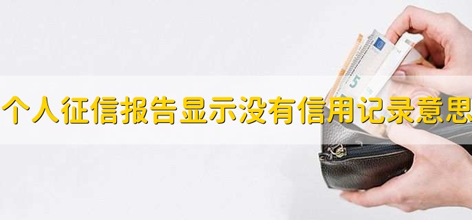 个人征信报告显示没有信用记录什么意思