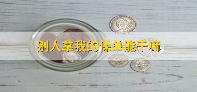 别人拿我的保单能干嘛，保单是什么