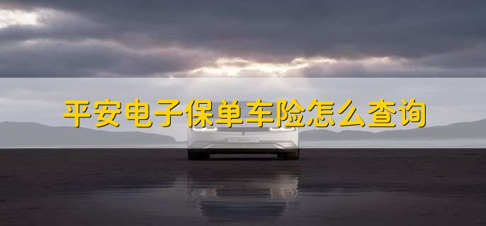 平安电子保单车险怎么查询
