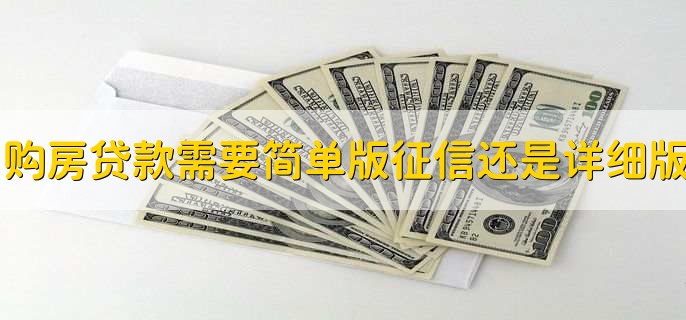 购房贷款需要打印简单版征信还是详细版