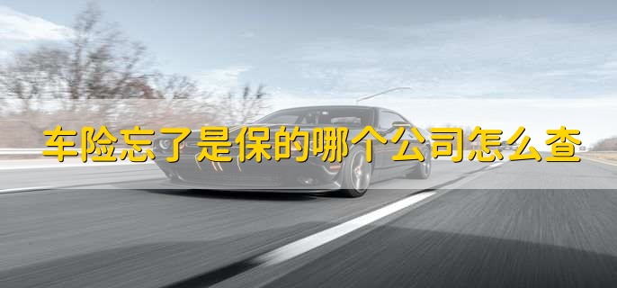 车险忘了是保的哪个公司怎么查