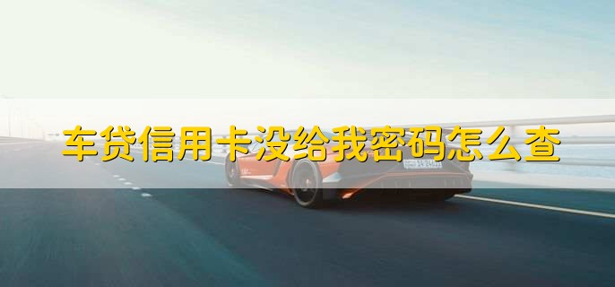 车贷信用卡没给我密码怎么查