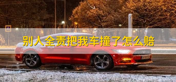 别人全责把我车撞了怎么赔