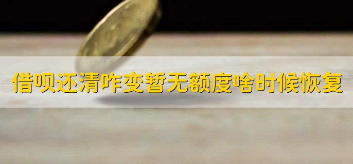 借呗还清了怎么变成暂无额度,什么时候才能恢复额度