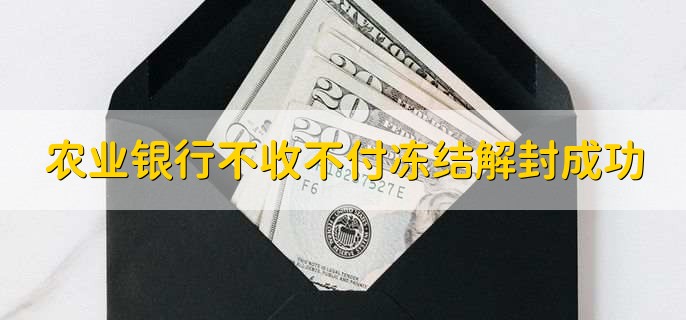 农业银行不收不付冻结解封成功，有以下4步