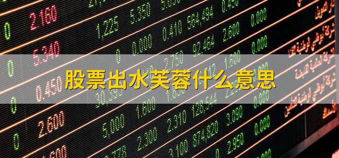 股票出水芙蓉什么意思,什么是股票子线